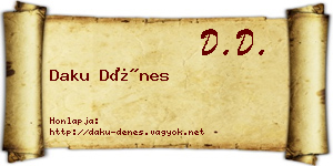 Daku Dénes névjegykártya