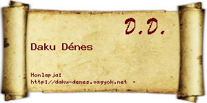 Daku Dénes névjegykártya